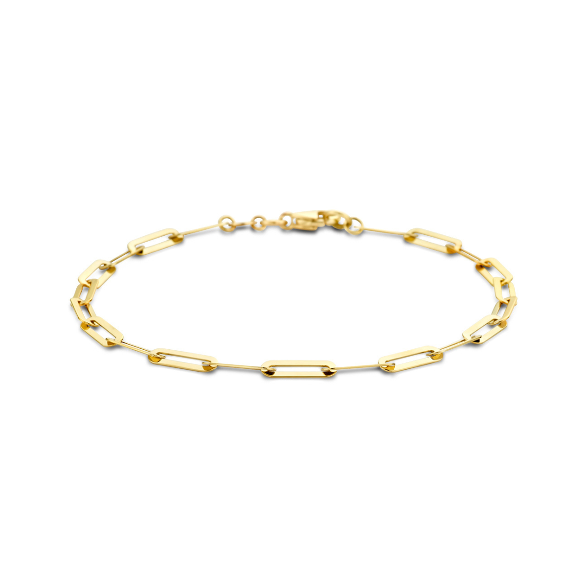 Flat paperclip bracelet