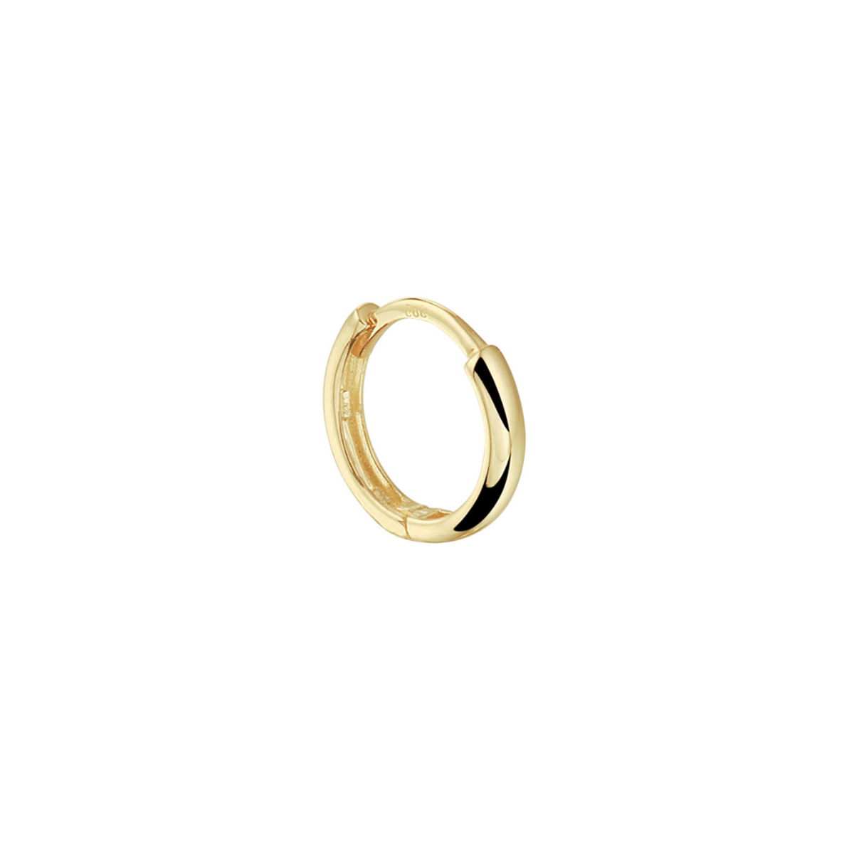 Large gold huggie hoop
