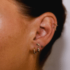 Medium gold huggie hoop - Thumbnail Image 2